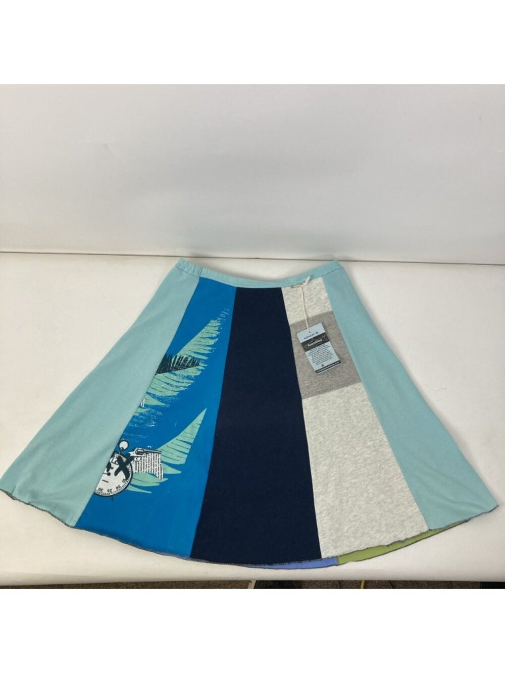 Sardine Patchwork Knit Skirt Made of Recycled T Shirts Womens Size Medium NWT
